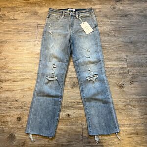 Flying Monkey Jeans Women's 26 Distressed Cutoff NWT Light Wash Denim